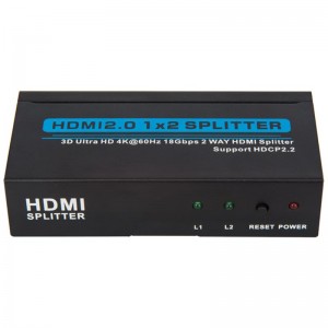 V2.0 HDMI 1x2 Splitter 3D Ultra HD 4Kx2K @ 60Hz HDCP2.2 támogatás