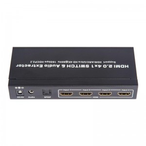 V2.0 HDMI 4x1 kapcsoló és audiokihúzó támogatás ARC Ultra HD 4Kx2K @ 60Hz HDCP2.2 18Gbps