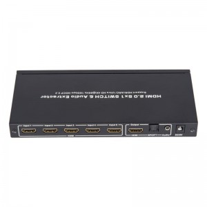 V2.0 HDMI 5x1 kapcsoló és audiokihúzó támogatás ARC Ultra HD 4Kx2K @ 60Hz HDCP2.2 18Gbps