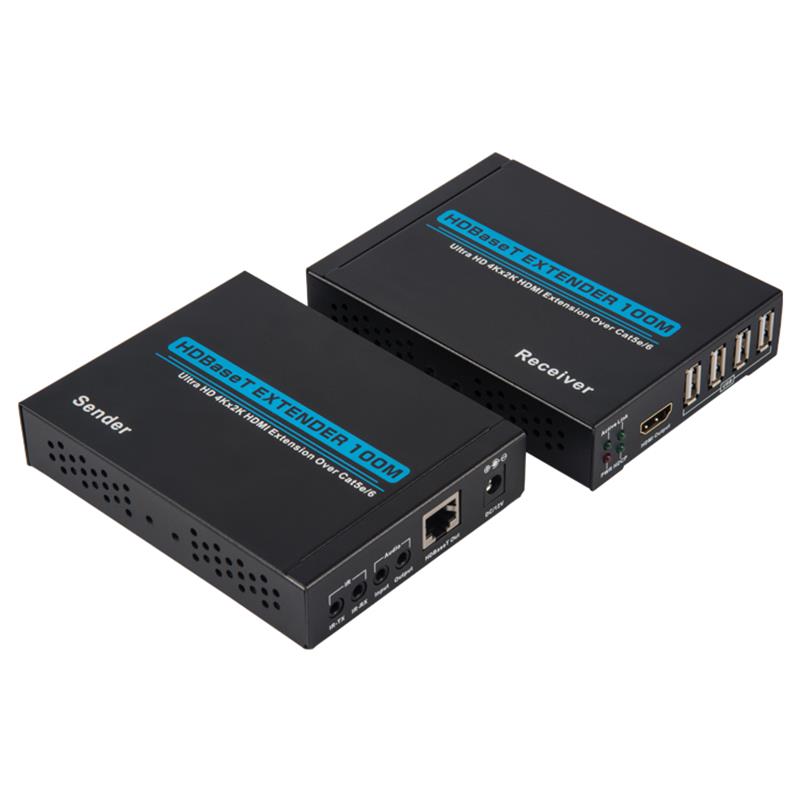 V1.4 4K Baset HDMI KVM Extenter 100m over one cat5e/6 cable100m@4Kx2K/30Hz