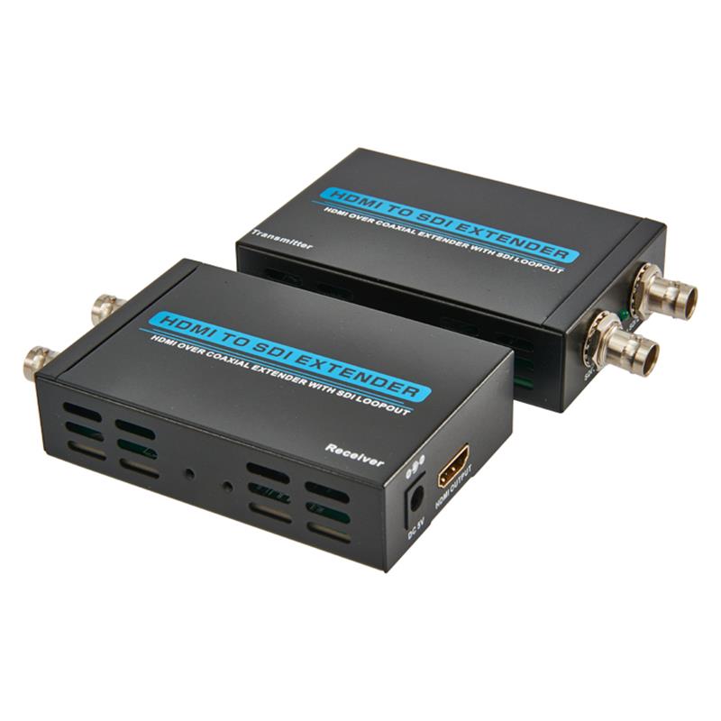 HDMI-től SDI-bővítőhöz 100 m-es HDMI-on koaxiális hosszabbítóval, SDI-kimenettel