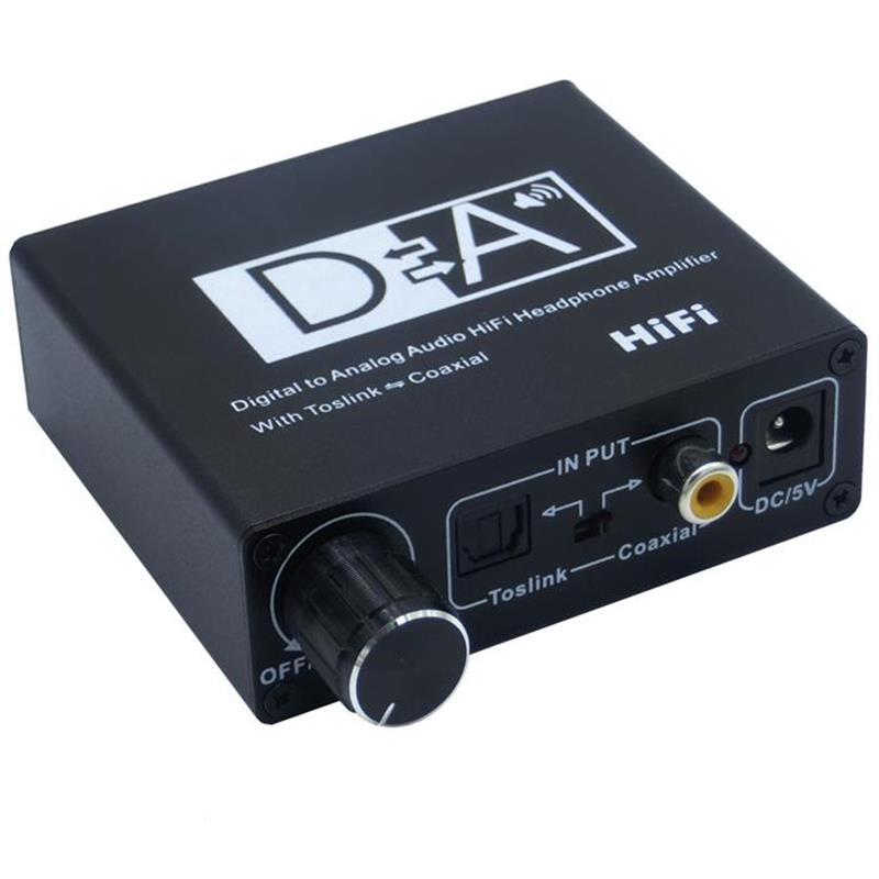 Digitális analóg audio HiFi fejhallgató-erősítő Toslink koaxiális audióval